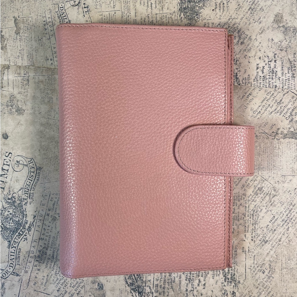 Moterm Versa Rings Planner — Pebbled Leather Pink — 6-Ring Organizer